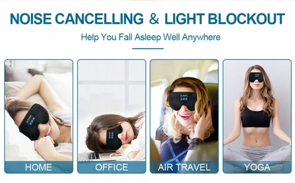 Máscara de dormir, macia, com bluetooth integrado, ouça suas musicas preferidas e dispense os fones que incomodam seus ouvidos quando se deita de lado, ideal para o conforto dos olhos evitando claridade, inclusive em viagens. - Image 7