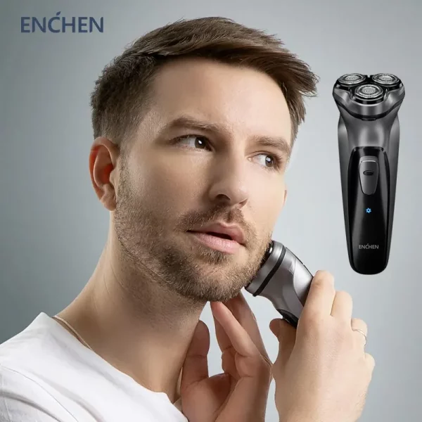 blackstone barbeador elétrico rotativo para homens 3d lâmina flutuante lavável tipo-c usb recarregável, máquina de barba de barbear - Image 2
