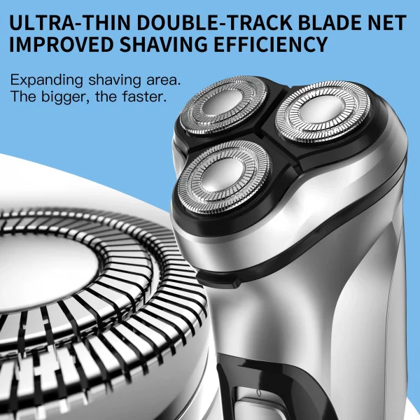 blackstone barbeador elétrico rotativo para homens 3d lâmina flutuante lavável tipo-c usb recarregável, máquina de barba de barbear - Image 4