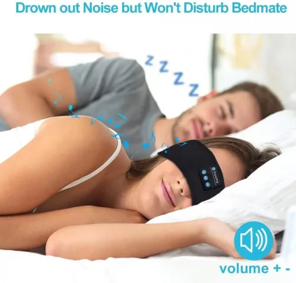 New Sleep Headphone Headband With Wireless Music Sports Sweat Absorption Hair Headband Built-In Sleep Music Eye Mask - Image 3