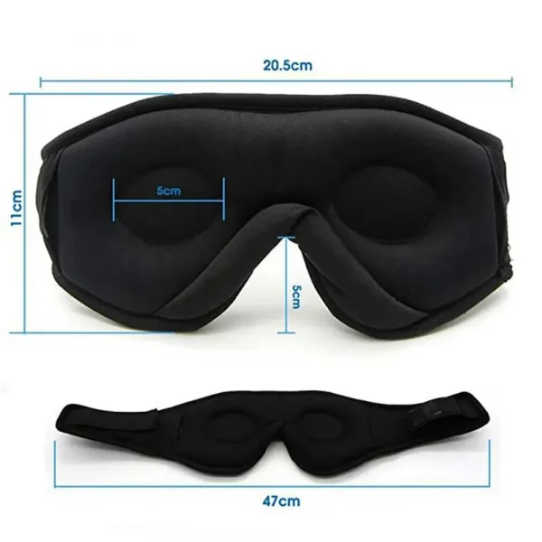 Máscara de dormir, macia, com bluetooth integrado, ouça suas musicas preferidas e dispense os fones que incomodam seus ouvidos quando se deita de lado, ideal para o conforto dos olhos evitando claridade, inclusive em viagens. - Image 4